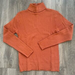 Vintage 1970's Young Pendleton Rust Knit Turtleneck Size 38-M-10